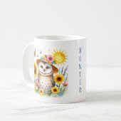 春水色フクロウ – Kid Mug コーヒーマグカップ (正面左)