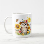 春水色フクロウ – Kid Mug コーヒーマグカップ (左)