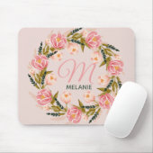 春水色フローラリースモノグラムマウスパッド マウスパッド (マウス)