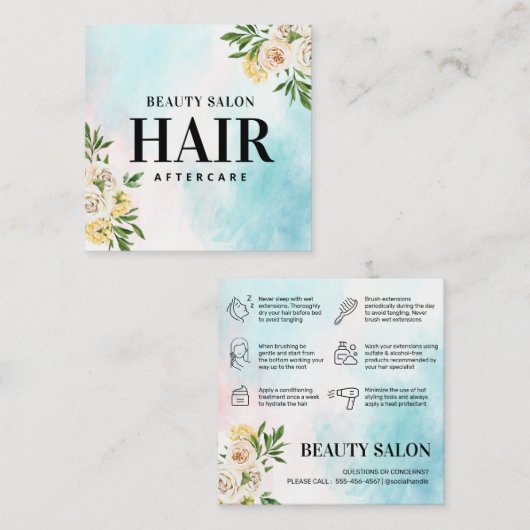 春水色ヘアアフターケアカード スクエア名刺 (正面/裏面)