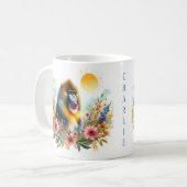 春水色マンドリル – Kid Mag コーヒーマグカップ (正面左)