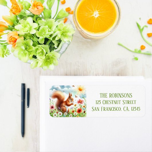 春水色リス差出人住所 ラベル