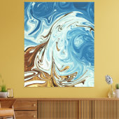 春波 |最高の絵画カラフル キャンバスプリント (インサイチュ (リビング))