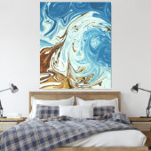 春波 |最高の絵画カラフル キャンバスプリント (インサイチュ (寝室))