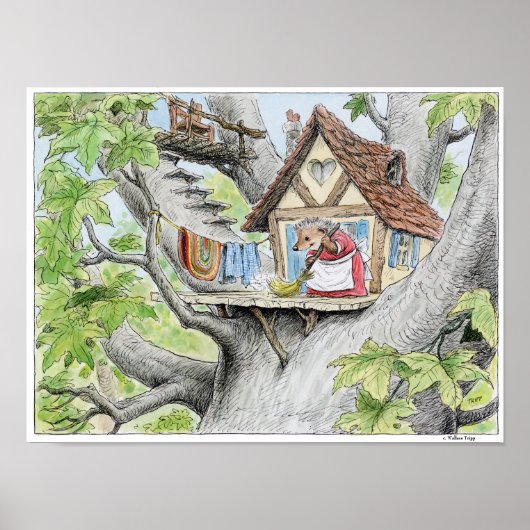 春洗浄ヘッジホッグプリント ポスター (正面)