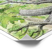 春洗浄ヘッジホッグプリント ポスター (角)