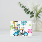 春洗浄レトロデイジー花 名刺 (スタンド正面)