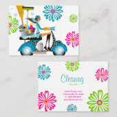 春洗浄レトロデイジー花 名刺 (正面/裏面)