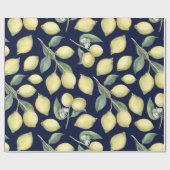 春淡水色イエローレモンの枝 ラッピングペーパー (フラット)