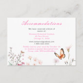 春深いピンクバタフライ結婚フローラ エンクロージャーカード (正面)