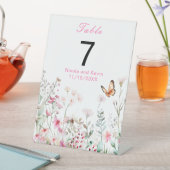 春深いピンクバタフライ結婚フローラ 台座サイン (インサイチュ)