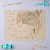 春満の有名ビットから黄色い古い錦 薄葉紙 (クラフト)