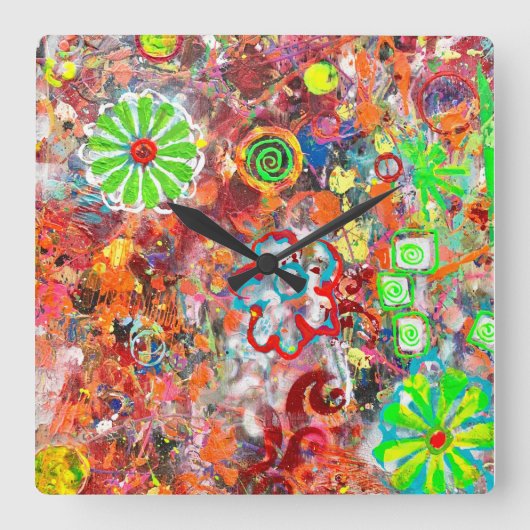 春熱ウォールクロック スクエア壁時計 (正面)