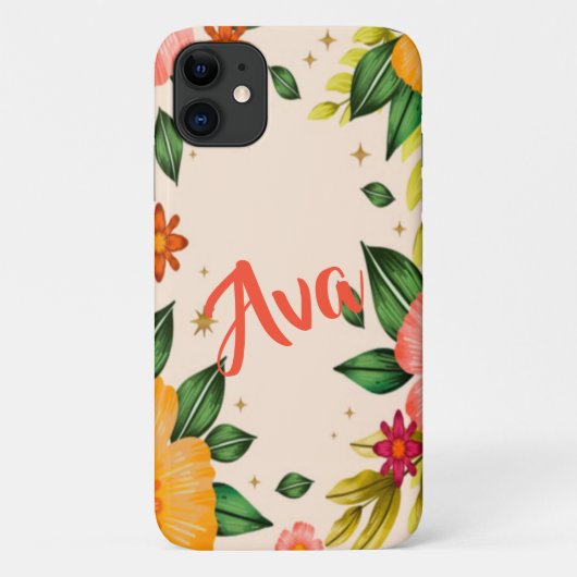 春熱帯フローラ名前をカスタムする Case-Mate iPhoneケース (裏面)