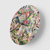 春熱狂するカラーのキルト ラウンド壁時計 (傾斜)
