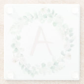 春牡丹リースと文字のカスタマイズ ガラスコースター (裏面)