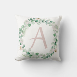 春牡丹リースと文字のカスタマイズ クッション