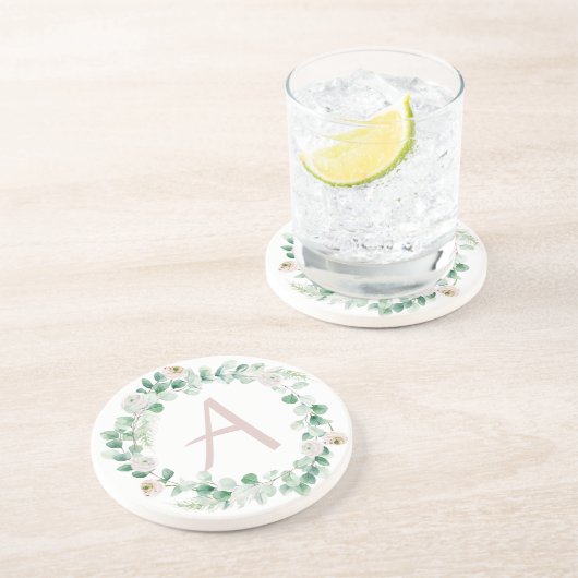 春牡丹リースと文字のカスタマイズ コースター (側面)