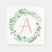 春牡丹リースと文字のカスタマイズ スタンダードカクテルナプキン (正面)