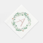 春牡丹リースと文字のカスタマイズ スタンダードランチョンナプキン (角)