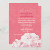 春牡丹開花コーラルピンク結婚ズ 招待状 (正面/裏面)