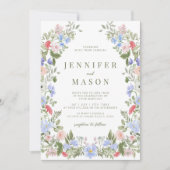 春牧草地フローラリース結婚夏 招待状 (正面)