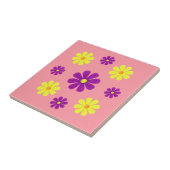 春用の紫と黄色の花 タイル (側面)