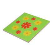 春用の赤と黄色の花 タイル (側面)