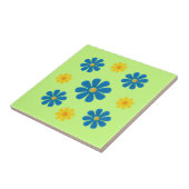 春用ライトブルーと黄色の花 タイル (側面)