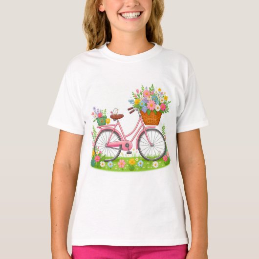 春用花鳥自転車 Tシャツ (正面)