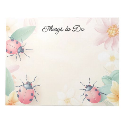 春甲虫パーソナライズされた ノートパッド (正面)