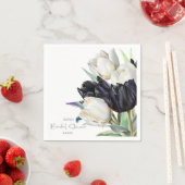 春白黒チューリップブライダルシャワー スタンダードカクテルナプキン (インサイチュ)