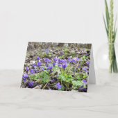 春目覚め、森の花、3月のバイオリン カード (正面)