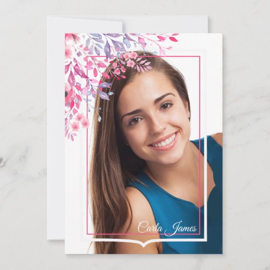 春確認写真招待状 招待状 (正面)