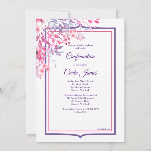 春確認写真招待状 招待状 (裏面)