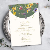 春秋ボホワイルドフラワーお洒落 招待状