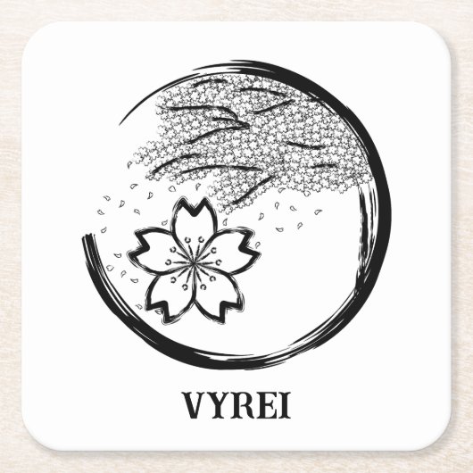 春紋 スクエアペーパーコースター (正面)