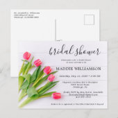 春素朴チューリップブライダルシャワー招待 案内ポストカード (正面/裏面)