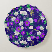 春素朴パンシーフラワーズブーケ ラウンドクッション (裏面)