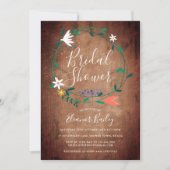 春素朴フローラガーランドブライダルシャワー 招待状 (正面)