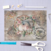 春素朴フローラクラウンピグレットファームハウスデザイン 薄葉紙 (クラフト)