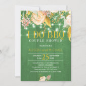 春素朴フローラ私bbqカップルのシャワー 招待状 (正面)