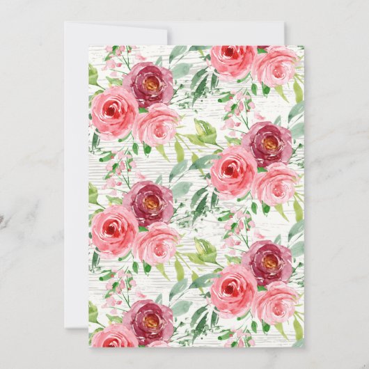 春素朴牡丹バラフローラベビーシャワー 招待状 (裏面)