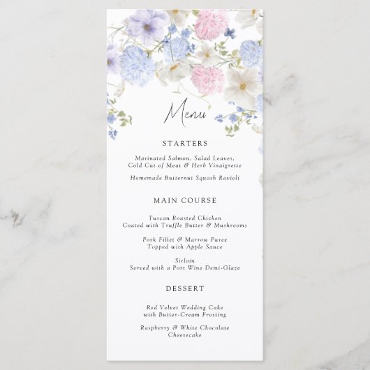 春紫とピンクの野結婚花 メニュー (正面)