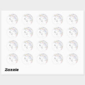 春紫とピンクの野結婚花 ラウンドシール (シート)