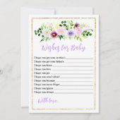 春紫のフローラ赤ちゃんシャワーの願いベビー 招待状 (正面)