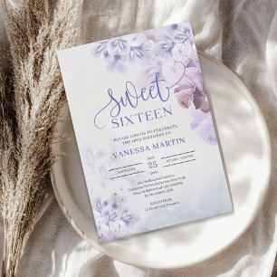 春紫ほこりっぽい青いマウブボホSweet sixteen 招待状