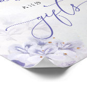 春紫ほこりっぽい青い花のカードと贈り物 ポスター (角)