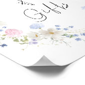 春紫ピンクの野花のカードとギフトサイン ポスター (角)