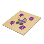 春紫ベビーベビーカー、紫色の花 タイル (側面)